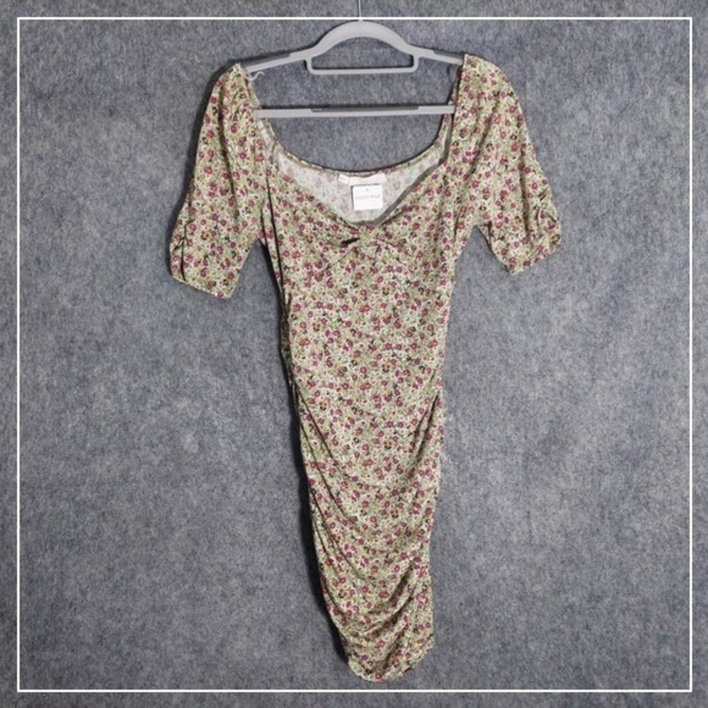 Lush Dress M Cottage Core Dainty Floral Off Shoulder Cinched‎ Milkmaid Prairie